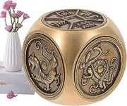 Chinese Fortune Coin | Six Sides Brass Ornament - Relaxing Exquisite Copper Toy, Exquisite Copper Turntable Toy, Hexahedral Fidget Toy for Wealth, Brings Good Luck