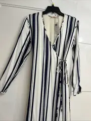 Tory Burch Blue & White Striped Dress Size 4 New With Tag