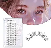 NAGARAKU Cluster Lashes, Sunflower Style Lashes Individual Eyelash Extensions DIY Natural False Eyelash Extension 0.07mm C Curl 10-14mm Mix Length