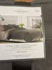 Threshold Space Dyed Dark Gray Cotton Linen Queen Size Duvet & Sham Set B307