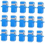 MOLUCKFU 15pcs Flange Type Fiber Optic Adapter Lc to Lc Single Mode Connector for Server Rack Patch Panel Stable Connection for Seamless Data Transmission and Easy Installation