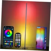 Modern Floor Lamp, Smart RGB LED Floor Lamp with App & Remote Control, 16 Black