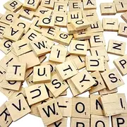 Sunnyglade 500PCS Wood Letter Tiles/ Wooden Scrabble Tiles A-Z Capital Letters for Crafts, Pendants, Spelling