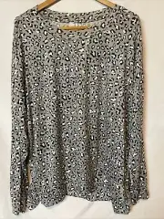 New Leopard Print Secret Treasures Women's 2X 18-20 Hacci PJ Top Shirt