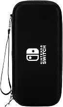 Protective Carrying Case for Nintendo Switch OLED/Regular/Lite – Premium Hard Shell Travel Case with 5 Game Card Slots, Velvet Flap & Slim 50mm Design (Black)