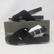 Women's Timberland Malibu Waves Basic Black Suede Backstrap Sandals / TB0A41KQ