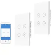 WiFi Smart Light Switch, 2 Pack 4 Way Waterproof Touch Control, for Alexa