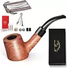 Rosewood Tobacco Pipe Set, Classic Pipe with Flat Bottom Design, Handmade Pipe w