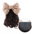 Synthetic Bows Knot Ponytail Hair Extensions Drawstring Ponytail Wig Girls