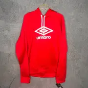Umbro Hooded Pullover Men's 2XL Red Long Sleeve