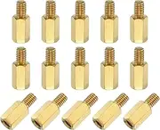 sourcing map 15Pcs Male to Female Thread Spacer Screws, M4 x 10mm + 6mm Brass Hex Standoff Screws PCB Motherboard for Drone Quadcopter, Computer and Circuit Board
