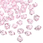 200pcs Fake Ice Rocks Acrylic Pink Red Fake Crystals Ice Diamonds