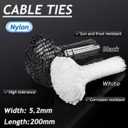 Cable Ties Zip Ties Wraps Nylon Strong - Best Quality - Black / White
