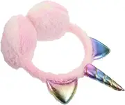 [Ipetboom] Cute Unicorn Warm Earmuff Headband Plush Winter Ear Covers for Adults for Cold Weather Fashion Comfort