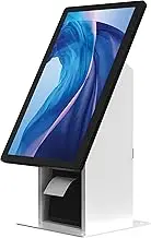 Self Service Kiosk POS Stand - CTA POS Kiosk with CPU & Printer Compartments for Digital Signage Displays up to 33 Pounds - for Restaurants, Retail & Business - White - (ADD-SSKPCW)