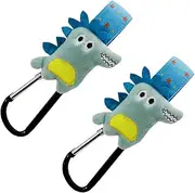 ULDIGI 2Pcs Stroller Hook Clips Cute Cartoon Design Easy Install Pushchair Hanging Hooks for Diaper Bags Accessories for Parents The Go