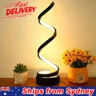 USB Powered LED Spiral Table Lamp Dimmable LED Bedside Lamp Bedroom Office Black