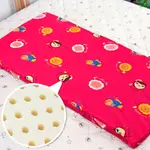 【奶油獅】同樂會系列-100%精梳純棉布套+馬來西亞進口天然乳膠嬰兒床墊-莓果紅