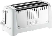 Dualit 2 Slot Long Lite Toaster- Black - Peek and Pop - Bagel Function - 2kW - Defrost - Perfect Toast Technology - 260mm Extra Long Slots - Browning Control