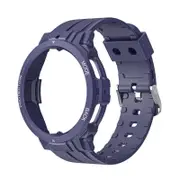 Nevenka TPU Rugged Watchbands with Protective Case for Samsung Galaxy Watch 5 Pro 45mm Watch 4-Blue