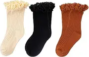 [XiPriway] Little Girls Vintage Ruffle Ankle Lace Socks Toddler Girl Boot Socks