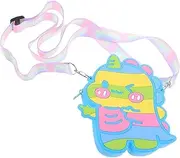 [CONGARTENO] Adorable Children's Dinosaur Sling Purse Soft Silicone Crossbody Bag for Boys Girls Cartoon Coin Purse Shoulder Strap