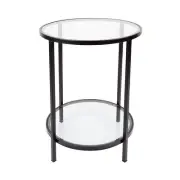 Cafe Lighting & Living Cocktail Glass Round Side Table (Black) - 50cm x 66cm