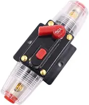 Circuit Breaker Inline Fuse Holder with Manual Reset, Auto Fuse Holder with Manual Reset for Car Audio, Stereo Switch and Solar Inverter System (30A)