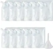 Wobe 15pcs 8oz 230ml Drink Bags Plastic Liquor Flask Set with Funnel, Clear, Transparent