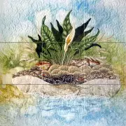 18 x 18 Art Flowers Mural Ceramic Bath Backsplash Decor Tile #871