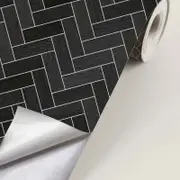 [Namly Design] Contact Paper - Black Herringbone Pattern / Peel and Stick
