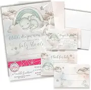 Amanda Creation Baby Shower Invites for Boys – Little Dragon Baby Shower Invitation Bundle with Diaper Raffle Tickets, Book Request Cards & Envelopes. Set of 20 5X7 Winged Wonders Invitation Kit Sets