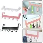 5 Hooks Over Door Hook Traceless Coat Rack Bathroom Organizer Rack