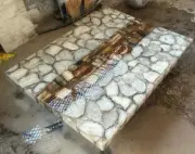 Agate Top Center Table, Dining Room Table Furniture, Kitchen Slab Tables Decors