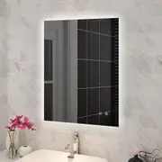 NAVONA LED Bathroom Mirror - Rectangle Frameless - 3-Colour Dimmable - with Defogger Pad - Touch Sensor Switch - 600mm
