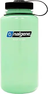 Nalgene Sustain Tritan BPA-Free Water Bottle Made with Material Derived from 50% Plastic Waste, 32 OZ, Wide Mouth, Glow Green