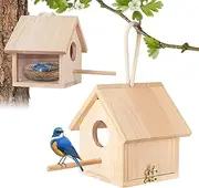 Cozioz Outdoor Birdhouse with Pole for Clearance - Decorative Wooden Bluebird House for Garden, Patio, and Hanging Use - Ideal for Swallows, Sparrows, Hummingbirds, Finches, and Thrushes