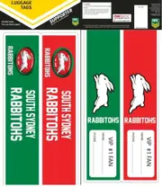 South Sydney Rabbitohs NRL Luggage Tags Sticker Decals