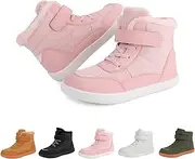 [LOSD] Barefoot Winter Boots Kids, Girls Boys Barefoot Winter Boots with Wide Toe Box, Warm Non-Slip Waterproof Lightweight Snow Boots for Toddler/Little Kids/Big Kids