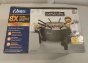 NEW Oster FPSTFN7700W-TECO Black Electric DuraCeramic 3 qt Titanium Fondue Set