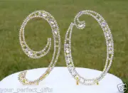 Rhinestone Gold Crystal Bling Ninety 90 Birthday Number Cake Topper Golden Top