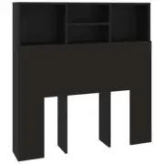 Headboard Cabinet Black 100x19x103.5cm Wooden Bed Storage Head Board Bedhead