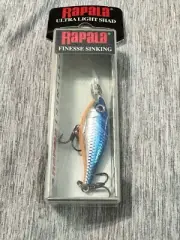 Rapala Ultra Light Finesse Sink Shad ULS-4 1 1/2” 1/8oz 4’-5’ Depth Silver Blue