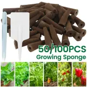 50/100Pcs Grow Sponges for Hydroponics Seed Starter Sponges Kit with 10 tyMMR