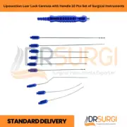 Liposuction Luer Lock Cannula with Handle 10 Pcs Set of Surgical Instruments