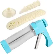 Zerodeko Cookie Press Kit with Discs Piping Tips DIY Baking Tools for Cake Decoration Cookie Shaping Effortless Pastry Making for Home Bakers