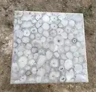 24"x24" White Salt Agate Coffee Table, Side Table, End Table, Handmade Furniture