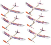 CLISPEED 6pcs DIY Rubber Band Powered Airplane Model Small Glider Plane for Fun DIY Assembly Aircraft Model for Families Portable and Lightweight