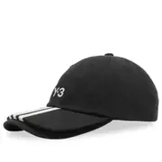 Y-3 3 Stripe Double Peak Cap