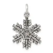 Sterling Silver Antiqued Snow Flake Charm